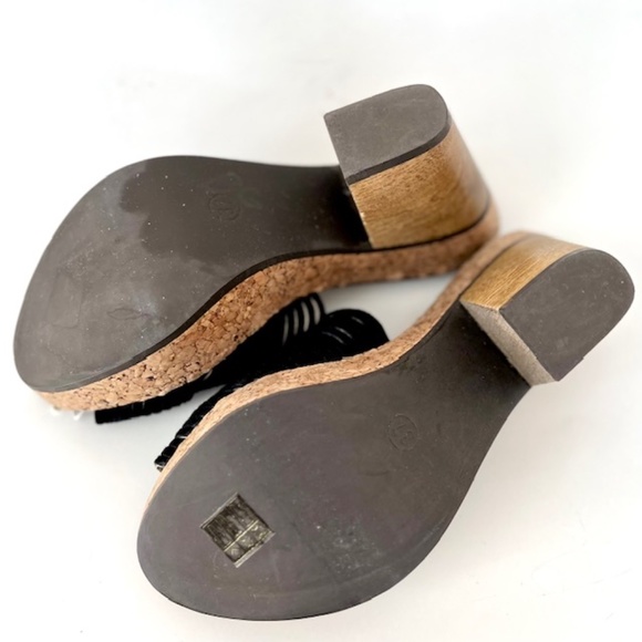 Les Copains Blue Made in Italy Suede Platform Sandals NWOT - Picture 7 of 7